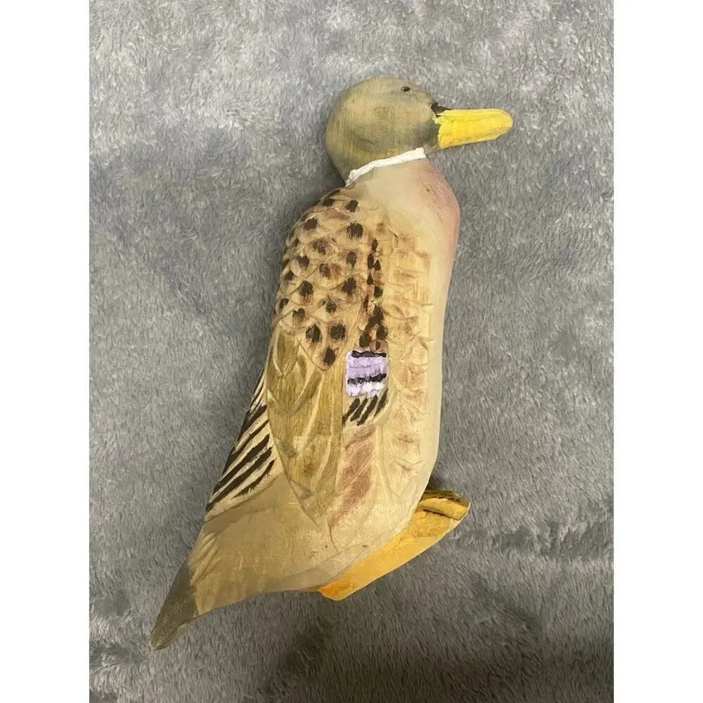 Decorative Wooden Vintage Mallard Duck Wood Carving